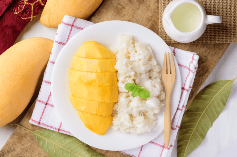 Mango Sticky Reis, reisen, Thailand, thailändisch, Rezept, Nachspeise, Süßspeise, kochen, selbst kochen, Süßes